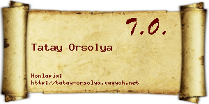 Tatay Orsolya névjegykártya